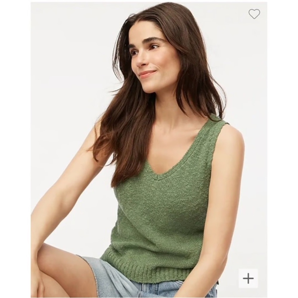 J. Crew Factory Green V-Neck Knit Tank